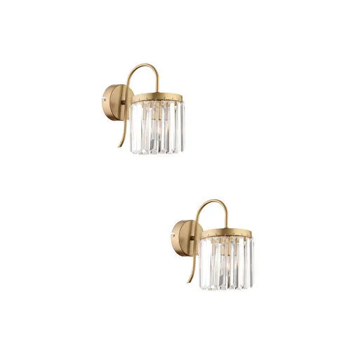 Apliqa Rachel Eskitme 2'li Aplik Seti Kristal Taşlı Yatak Odası-yatak Başı Için Duvar Lambası