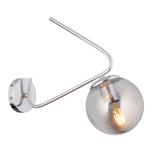 Apliqa Mildred Tekli Krom Duvar Lambası Yatak Odası-yatak Başı-banyo İçin Modern Aplik