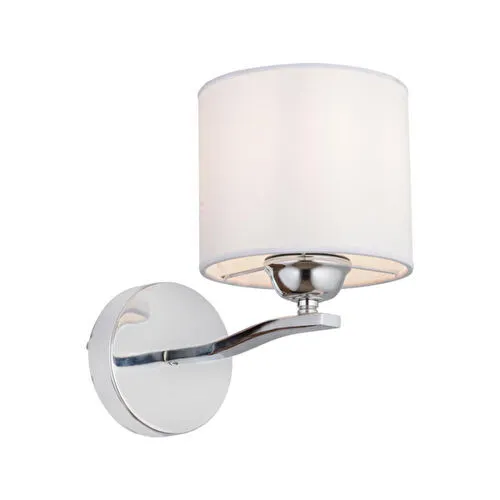 Apliqa Keria Tekli Beyaz Şapkalı Krom Duvar Lambası Yatak Odası-yatak Başı-banyo Için Modern Aplik