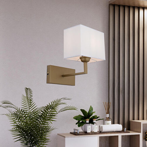 Apliqa Rylee Tekli Beyaz Şapkalı Eskitme Duvar Lambası Yatak Odası-yatak Başı-banyo Için Modern Aplik