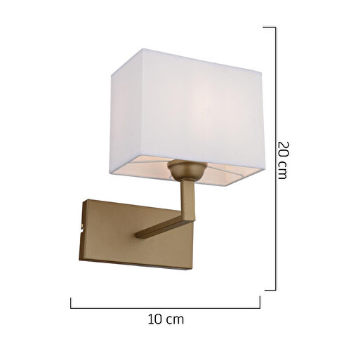 Apliqa Rylee Tekli Beyaz Şapkalı Eskitme Duvar Lambası Yatak Odası-yatak Başı-banyo Için Modern Aplik