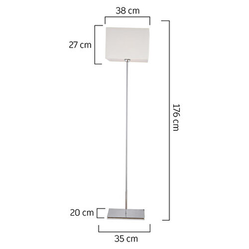 Apliqa Layana Beyaz Şapkalı Krom Dekoratif Modern Tasarım Ayaklı Oturma Odası-salon Lambader