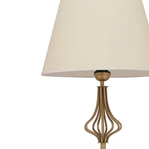 Apliqa Josefa Beyaz Şapkalı Eskitme Modern Tasarım Ayaklı Abajur Lamba Metal Lambader