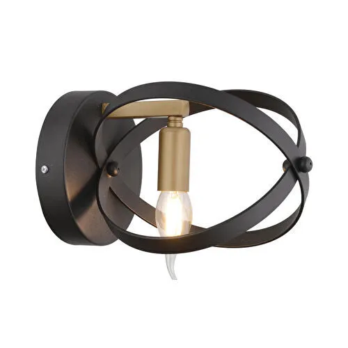 Apliqa Caliope Eskitme Duylu Siyah Modern Oturma Odası, Koridor, Yatak Başı, Salon Aplik