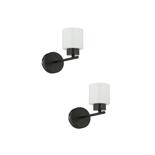 Apliqa Lima Siyah 2'li Aplik Seti Yatak Odası-yatak Başı,cafe,restoran Için Duvar Lambası