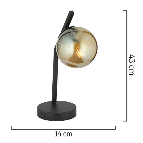 Apliqa Feris Siyah Bal Camlı Masa Lambası Salon-yatak Odası Modern Retro Abajur