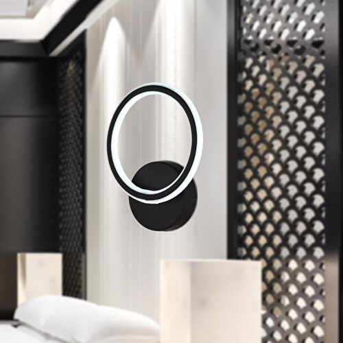 Apliqa Besta Siyah 102 Watt Duvar Lambası Modern Tasarım Salon Led Aplik