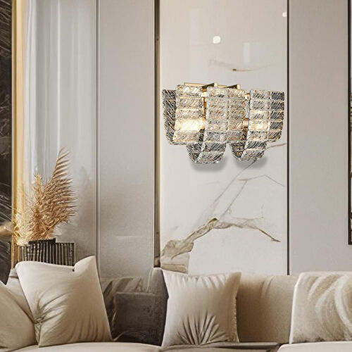 Apliqa Loya Kristal Taşlı Yatak Başı, Salon Aplik