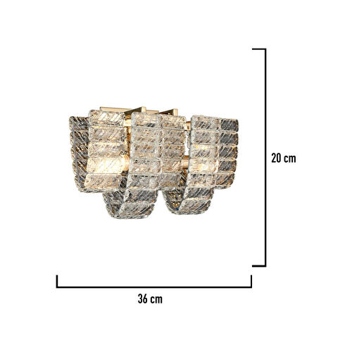 Apliqa Loya Kristal Taşlı Yatak Başı, Salon Aplik