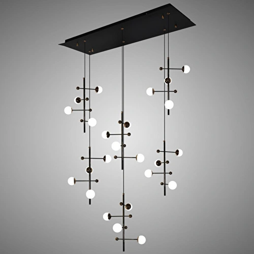 Apliqa Addo Siyah 6'lı Sıralı 24 Watt Modern Sarkıt Koridor, Yemek Masası Üstü, Salon Sarkıt Led Avize