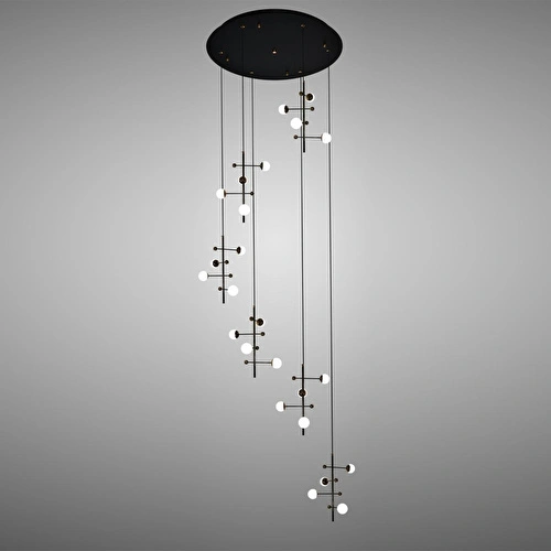 Apliqa Addo Siyah 6'lı 24 Watt Modern Sarkıt Koridor, Salon Sarkıt Led Avize