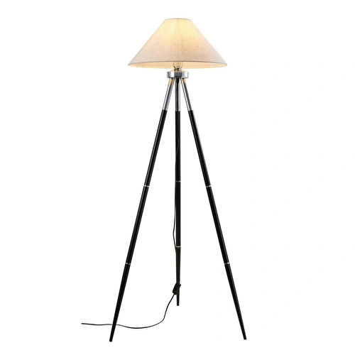 Apliqa Cosby Siyah-krom Kaplamalı Tripod Metal 3 Ayaklı Lambader