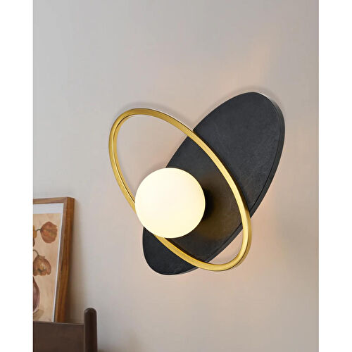 Apliqa Lumora Mermer Desenli Siyah Modern Salon Aplik