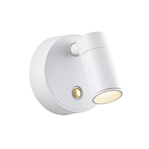 Apliqa Opra Beyaz Kablosuz Şarjlı Dokunmatik Pilli Led Duvar Lambası, Yatak Başı Aplik