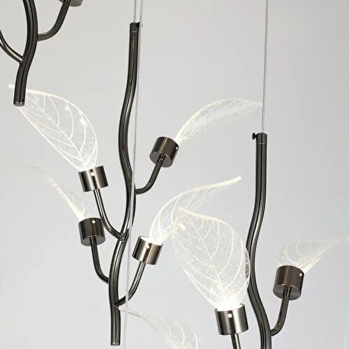 Apliqa Liria 4'lü Platin Yaprak Desenli Sarkıt Led Avize