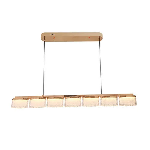 Apliqa Rosae Gold Krisatal Sıralı Sarkıt Salon Led Avize