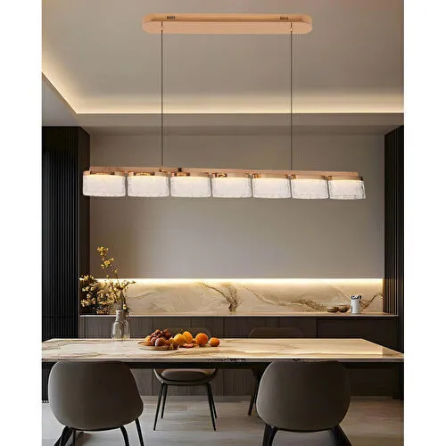 Apliqa Rosae Gold Krisatal Sıralı Sarkıt Salon Led Avize