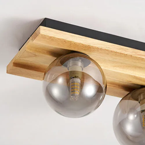 Apliqa Meggy 2'li Ahşap Plafonyer Avize