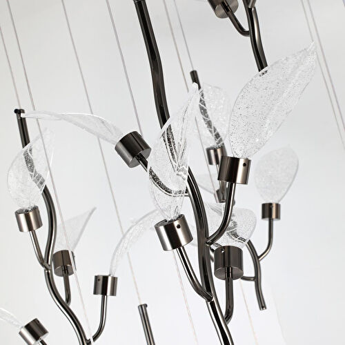 Apliqa Liria 15'li Platin Yaprak Desenli Sarkıt Led Avize Apliqa Liria 15'li Platin Yaprak Desenli Sarkıt Led Avize