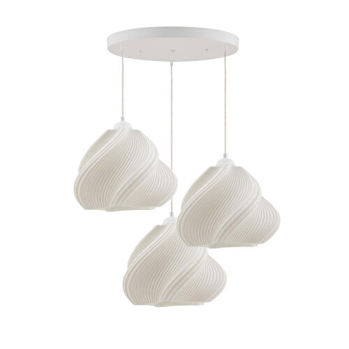 Apliqa Leaf 3'lü Beyaz Modern Pinterest Tarzı Sarkıt Avize