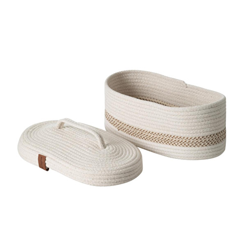 Mudo Home Venus Oval Düzenleyi̇ci̇ Sepet Bej Ekru 30x13x11