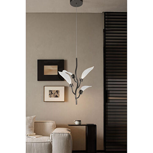 Apliqa Liria Gold Yaprak Desenli Sarkıt Led Avize