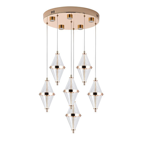 Apliqa Edward 6'lı 70 Watt Yuvarlak Gold Ledli Modern Salon Avize Apliqa Edward 6'lı 70 Watt Yuvarlak Gold Ledli Modern Salon Avize