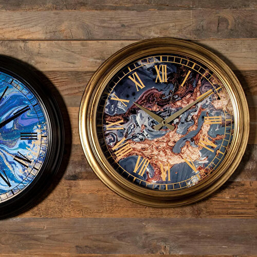 Mudo Home Marble Duvar Saati̇ 46 Cm Bronz