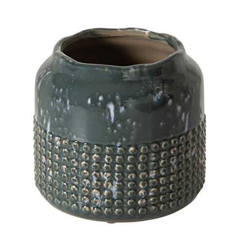 Mudo Home Azul Serami̇k Vazo 18x16cm