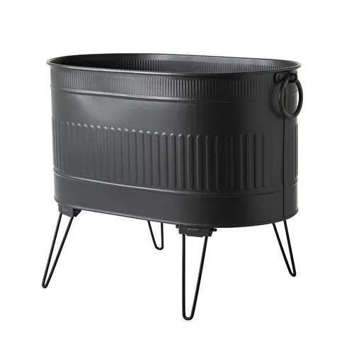 Mudo Home Si̇yah Katlanabi̇li̇r Ayakli Odun Kovasi 55 Cm