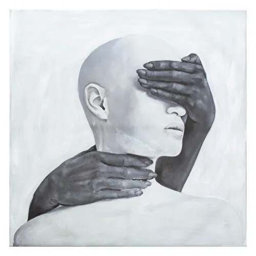 Mudo Home Abstract Women In White Yağli Boya Tablo 120x120cm