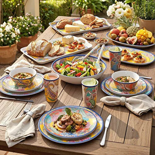 Lucky Art Paiselle Melamin 3lu Salata Servis Seti