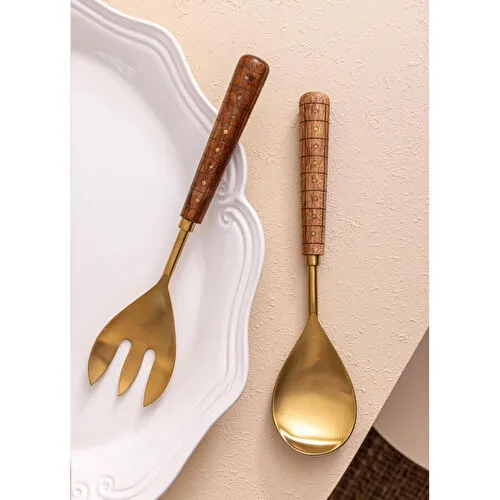 The Mia Wood Salata Servis Takımı 2 Parça