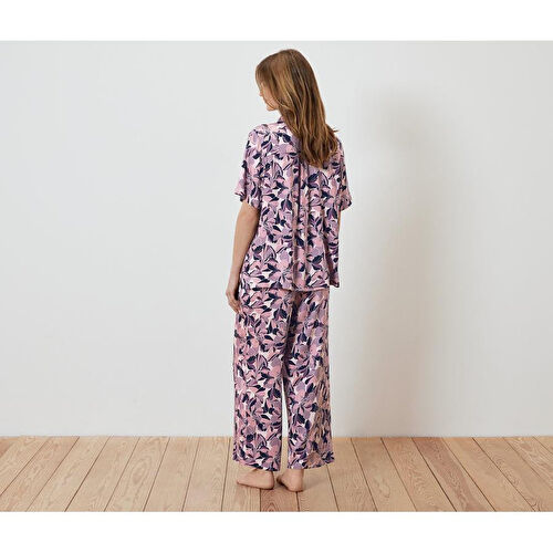 Tchibo Kadın Pijama Takımı, Dokuma, Tamamı Baskılı