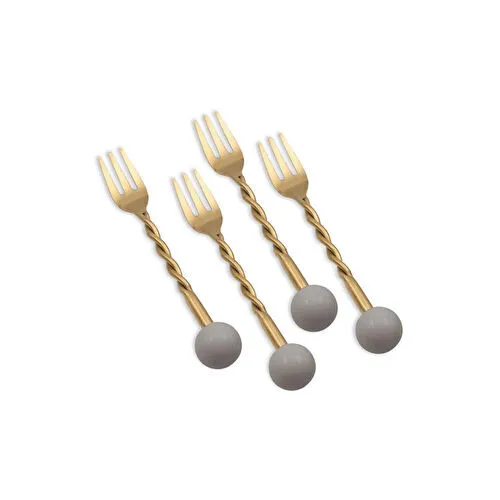 The Mia Globe Kek Çatalı Gri 4 Parça