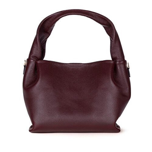 Bloominbag Marella Soft City Merlot Burgundy Leather Shoulder Bag / Deri Omuz Çantası
