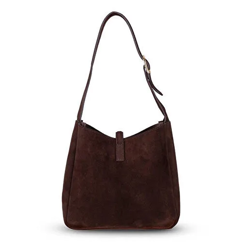 Bloominbag Ravello Cimbrone Chestnut Brown Suede Shoulder Bag / Deri Omuz Çantası Bloominbag Ravello Cimbrone Chestnut Brown Suede Shoulder Bag / Deri Omuz Çantası