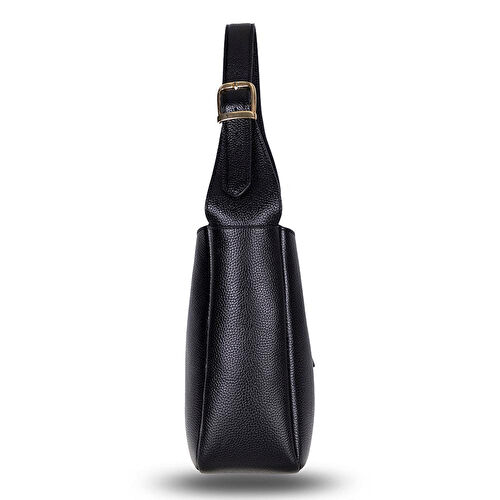 Bloominbag Ravello Cimbrone Noir Black Leather Shoulder Bag / Deri Omuz Çantası