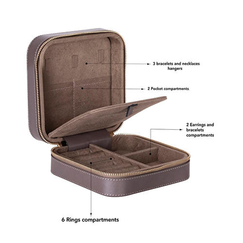 Bloominbag Amanda Mushroom Taupe Grande – Gerçek Deri Takı & Mücevher Kutusu Bloominbag Amanda Mushroom Taupe Grande – Gerçek Deri Takı & Mücevher Kutusu