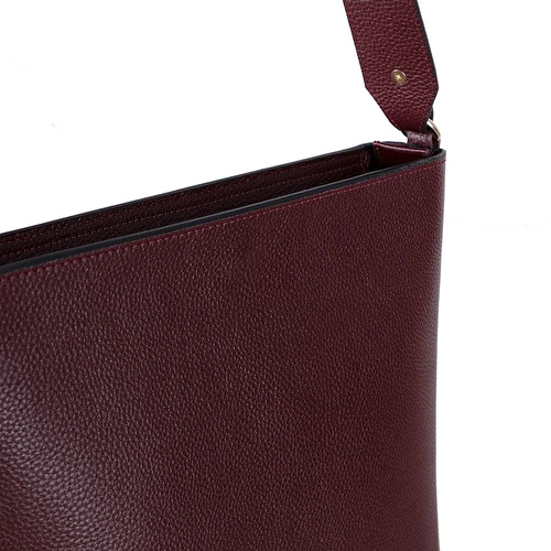 Bloominbag Milano Zip Tote – Oxblood Burgundy Hakiki Deri Askılı Kadın Omuz Çantası