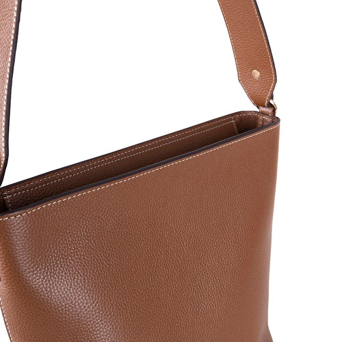Bloominbag Milano Zip Tote – Warm Camel Hakiki Deri Askılı Kadın Omuz Çantası