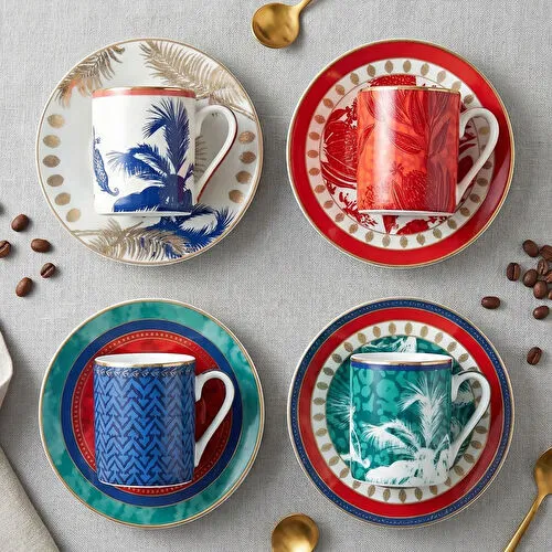 Lucky Art Palmera Bone 4lu Kahve Fincani Seti 100cc