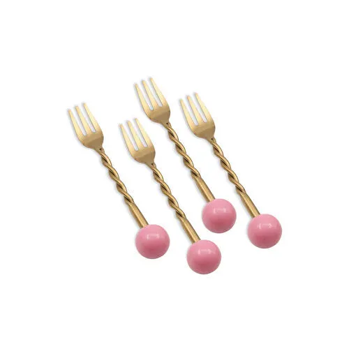 The Mia Globe Kek Çatalı Pembe 4 Parça