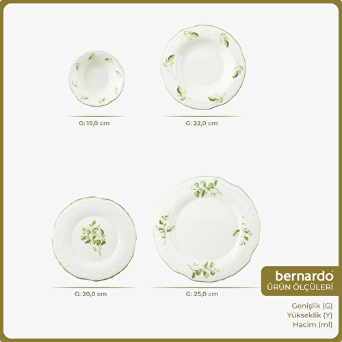 Bernardo Leaf Tifany 24 Parça Yemek Takımı