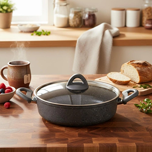 Bernardo Melcor 9 Parça Granit Tencere Seti Gri