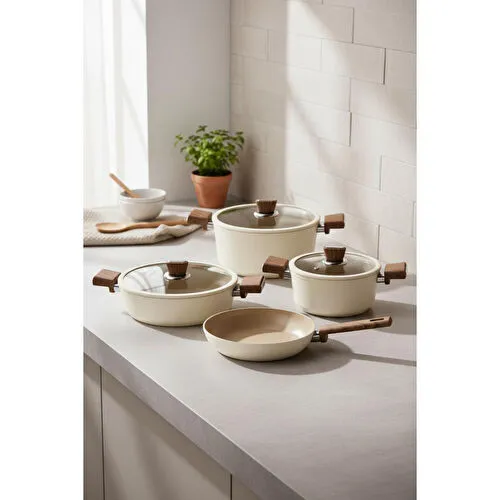 Bernardo Mayasa 7 Parça Seramik Tencere Seti Fil Dişi