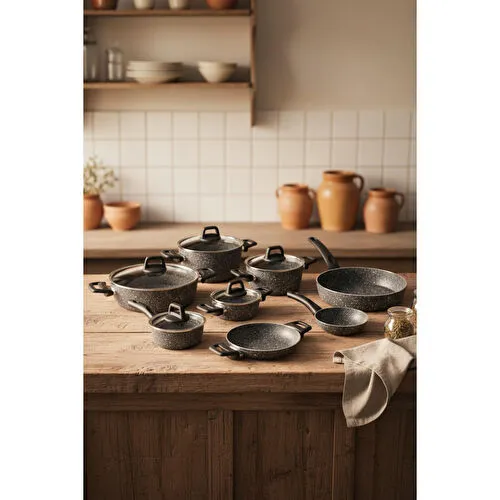 Bernardo Anita 13 Parça Tencere Seti Gri