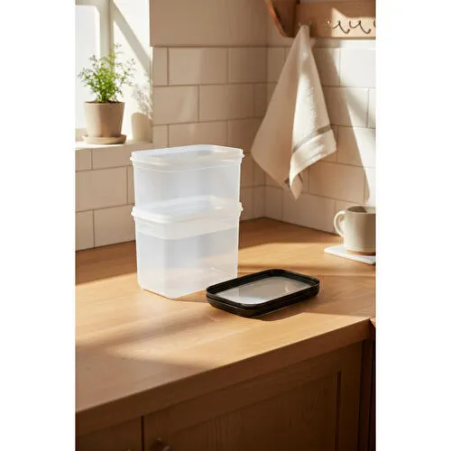 Bernardo Hide Plus 2'li Saklama Kabı 1900 Ml Siyah