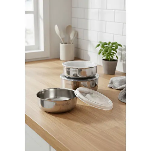 Bernardo Stelo 3'lü Çelik Saklama Kabı