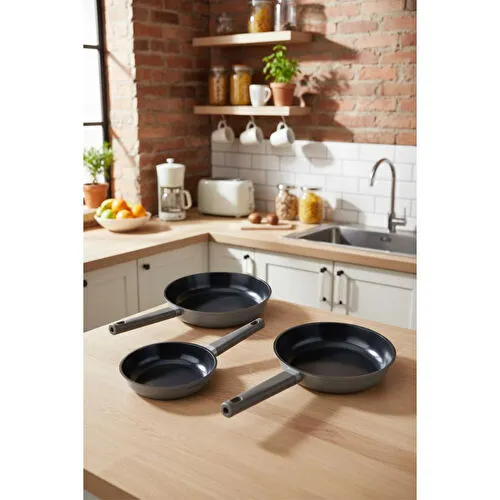 Bernardo Chef Döküm 3 Parça Tava Seti Gri